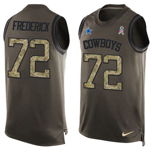 Nike Cowboys #72 Travis Frederick Green Men's Stitched NFL Limited Salute To Service Tank Top Jersey - Click Image to Close